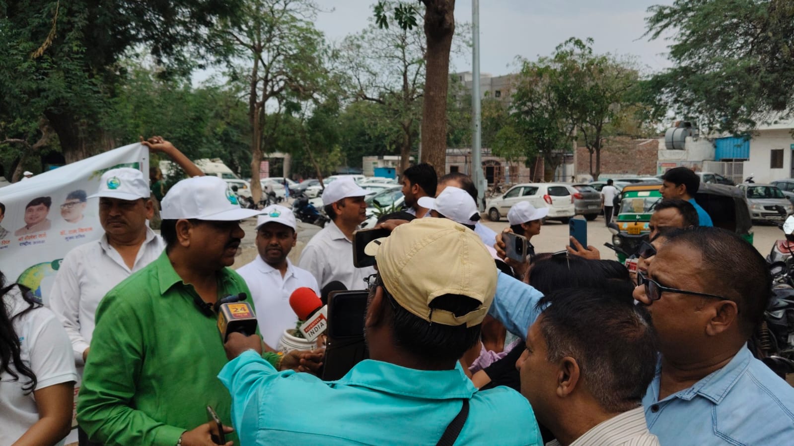 Volunteers planting trees